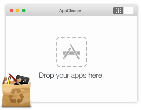 AppCleaner’s window with its “Drop your apps here” zone