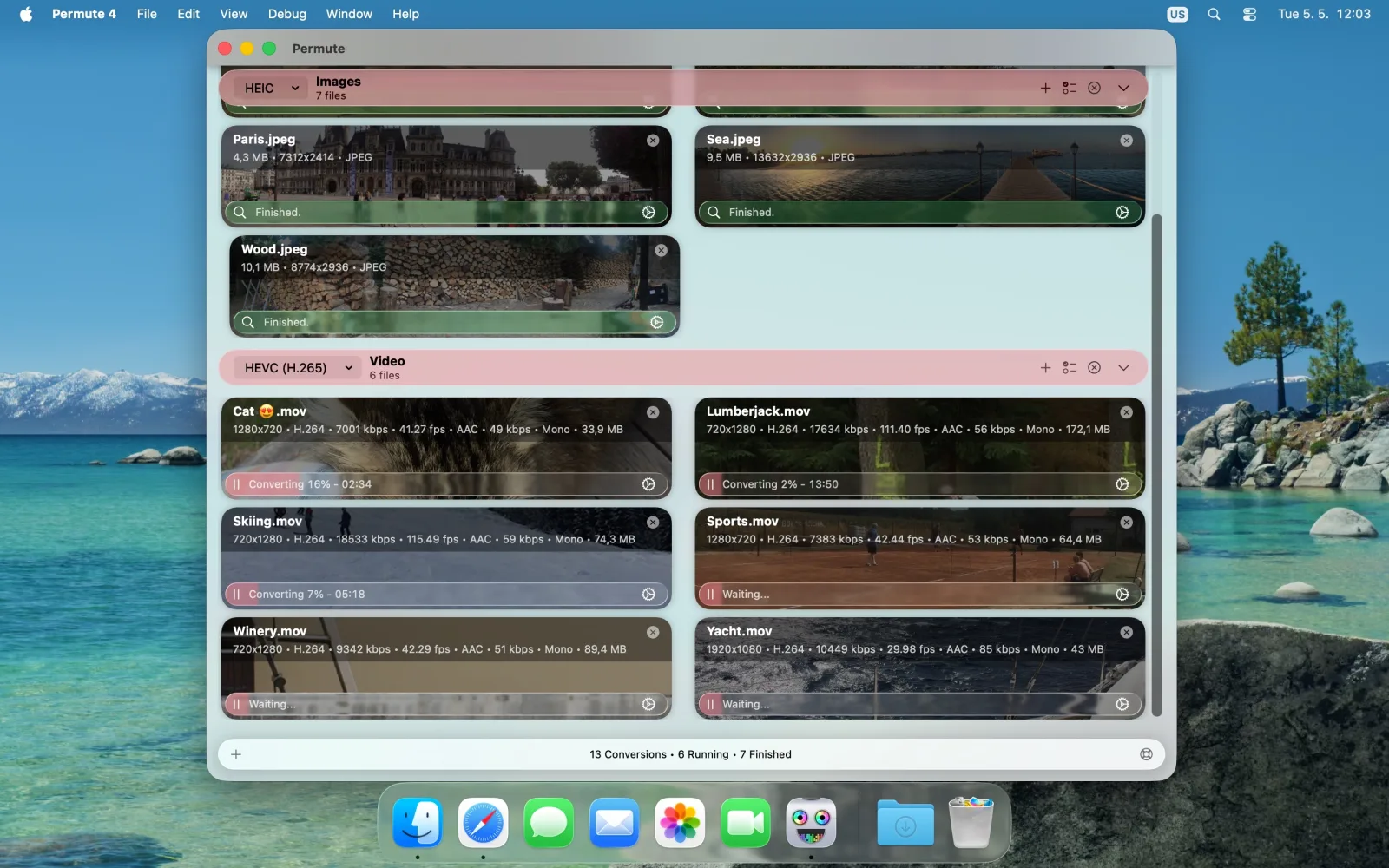 Converting groups of images and videos, with progress for each file